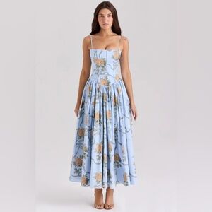 Floral Blue Maxi Dress NWOT